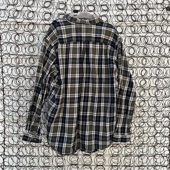 Carhartt green gray plaid flannel long sleeve flannel button down shirt 2XL TALL - Picture 2 of 5